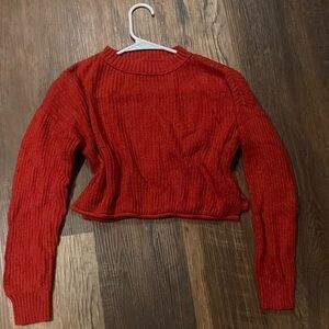 Cropped red sweater
